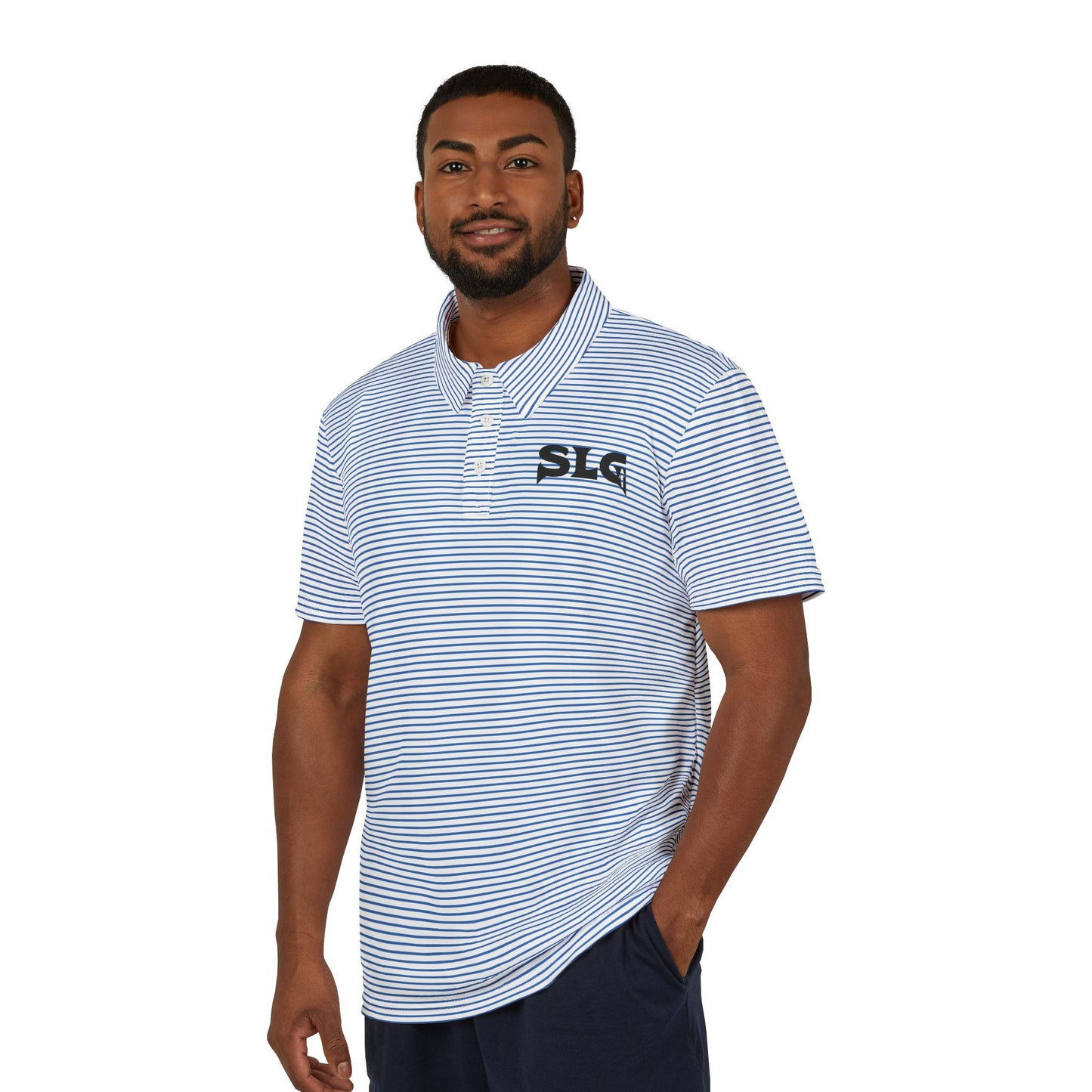 Blue Striped Tailgater SLG Polo