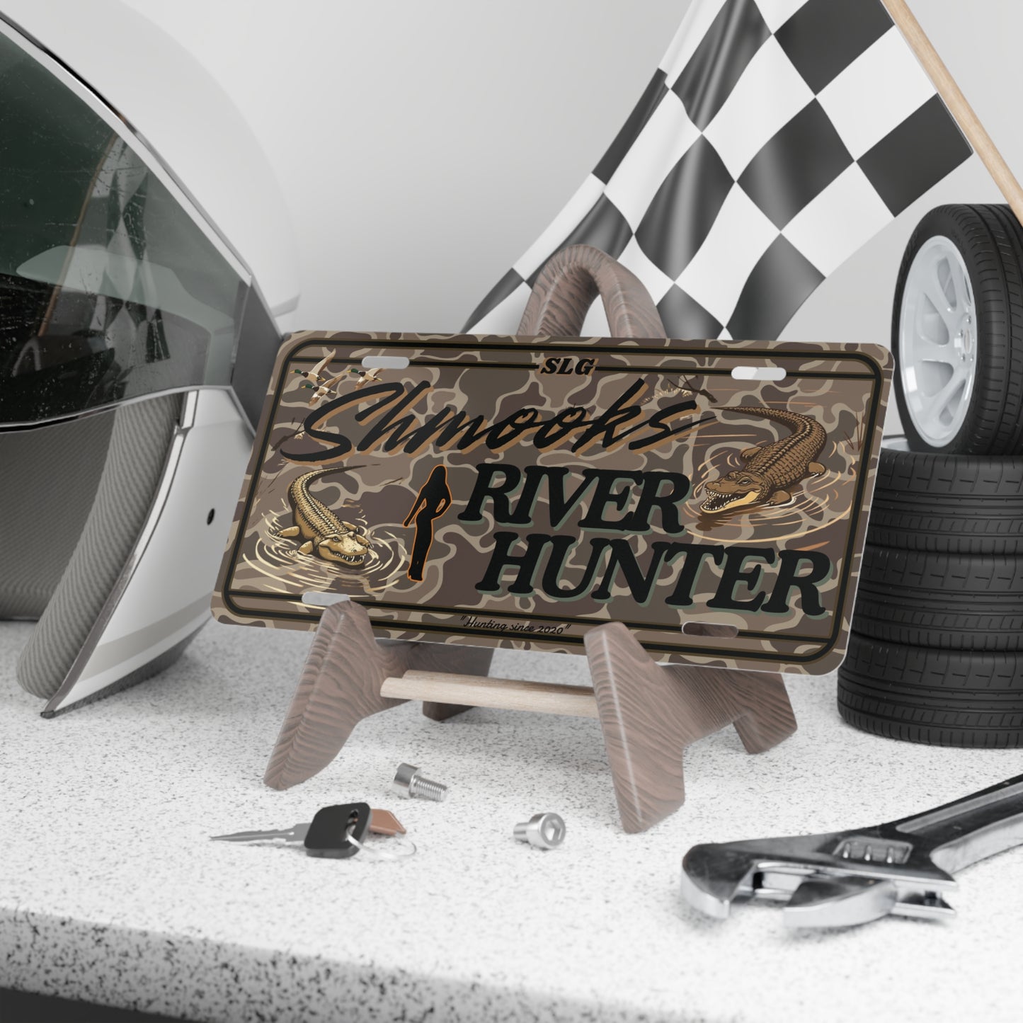 Shmooks "River Hunter" Vanity Plate