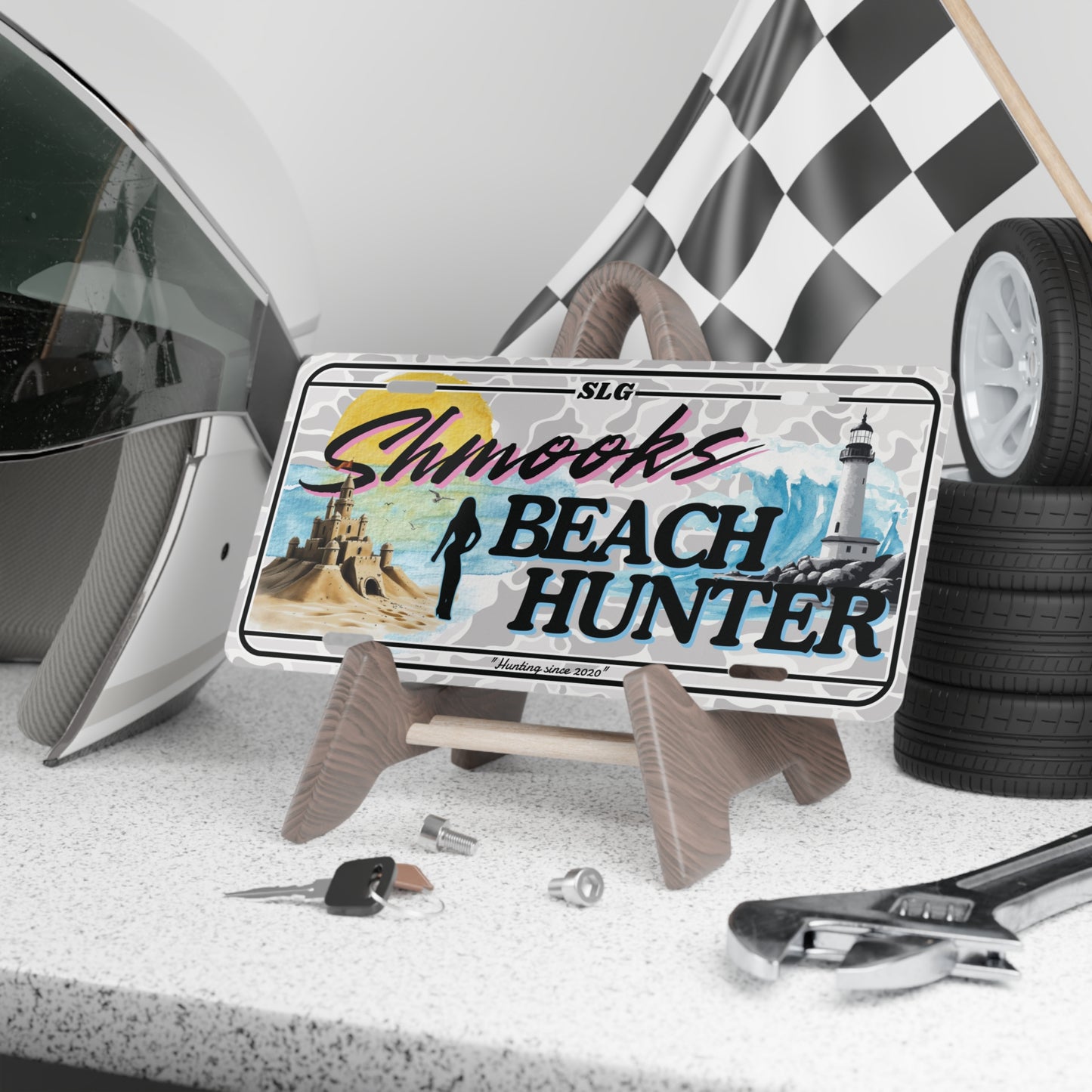 Shmooks "Beach Hunter" Vanity Plate